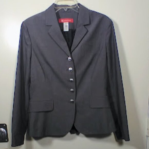 AK Anne Klein Blazer-Gray- Size: 10 - Picture 4 of 8